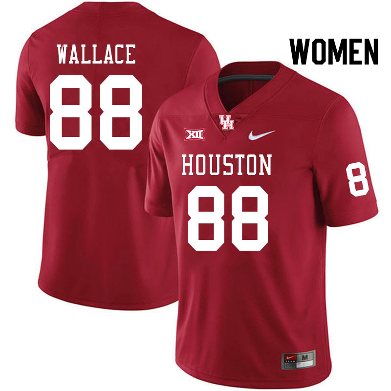 Women #88 Ja'Ryan Wallace Houston Cougars Big 12 XII College Football Jerseys Stitched-Red - Click Image to Close